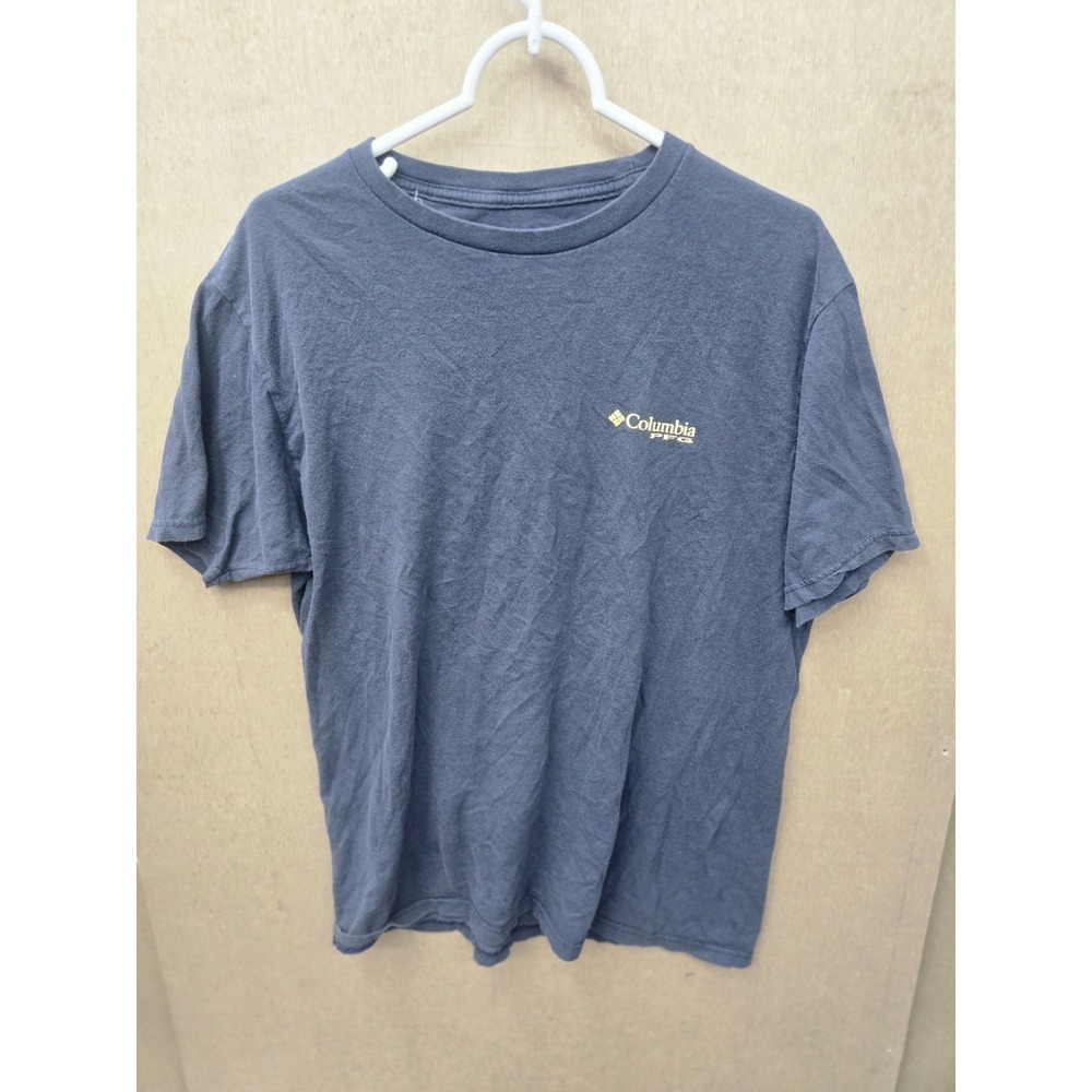 Columbia PFG Performance Fishing Gear Logo Graphic T-Shirt Mens Large Blue